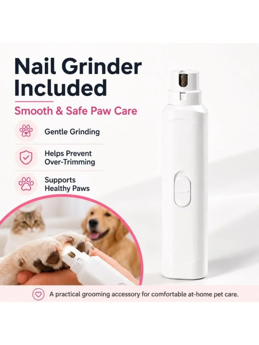 Pet Grooming Vacuum Kit with Clippers & Nail Grinder, Low-Noise Shedding Vacuum